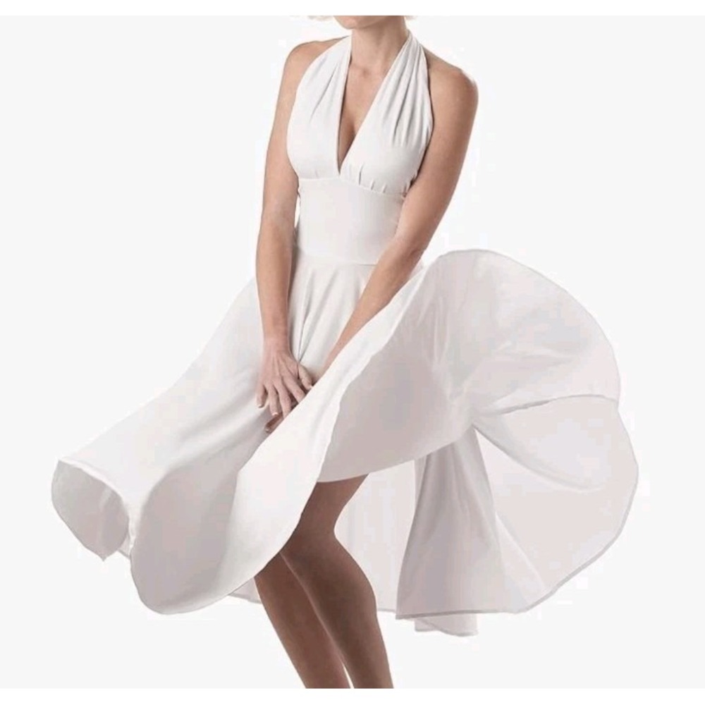 Marilyn Monroe Pleated‎ Dress Costume Womens One Size Iconic Halterneck Ethereal